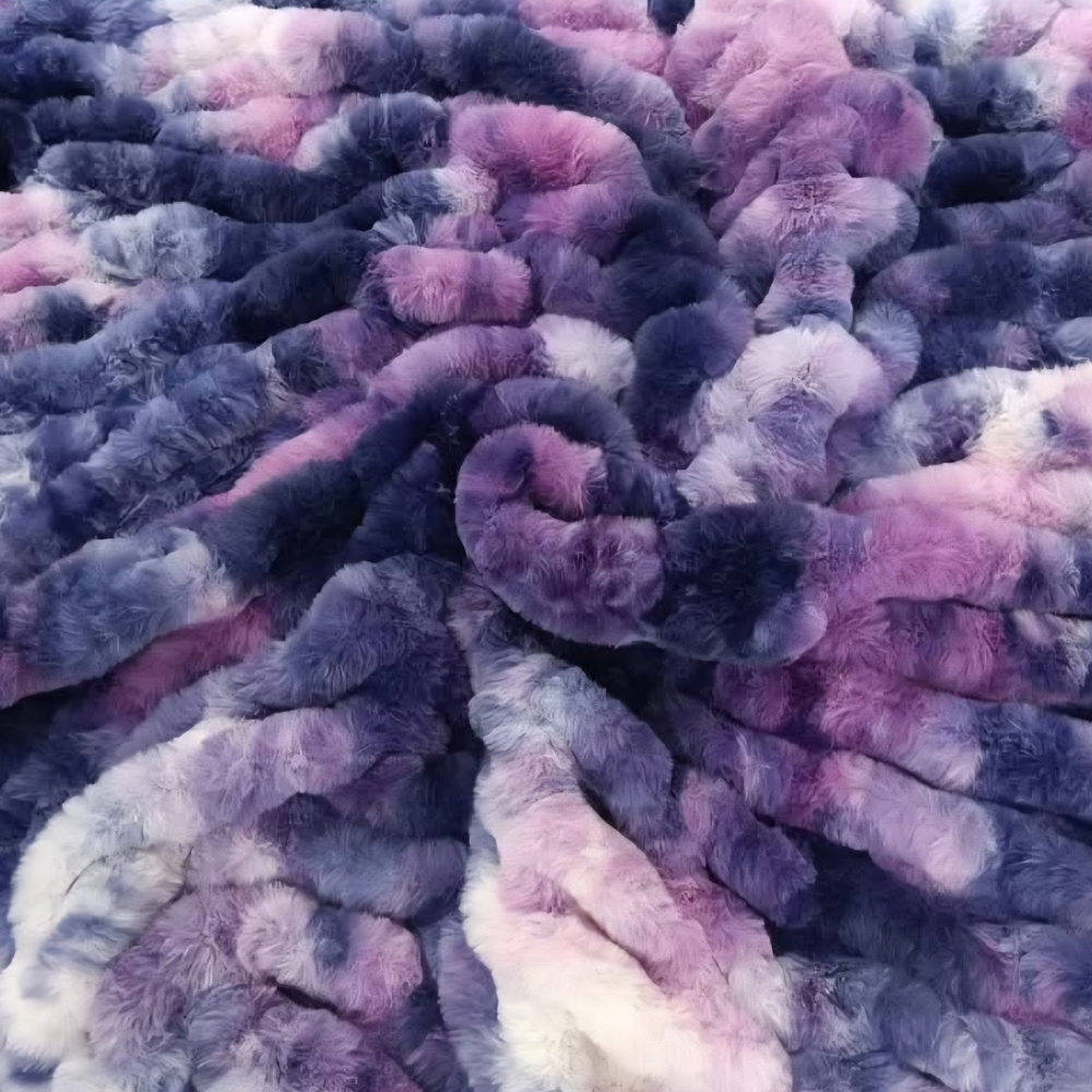Luxurious Purple Ombre Faux Fur Throw Blanket